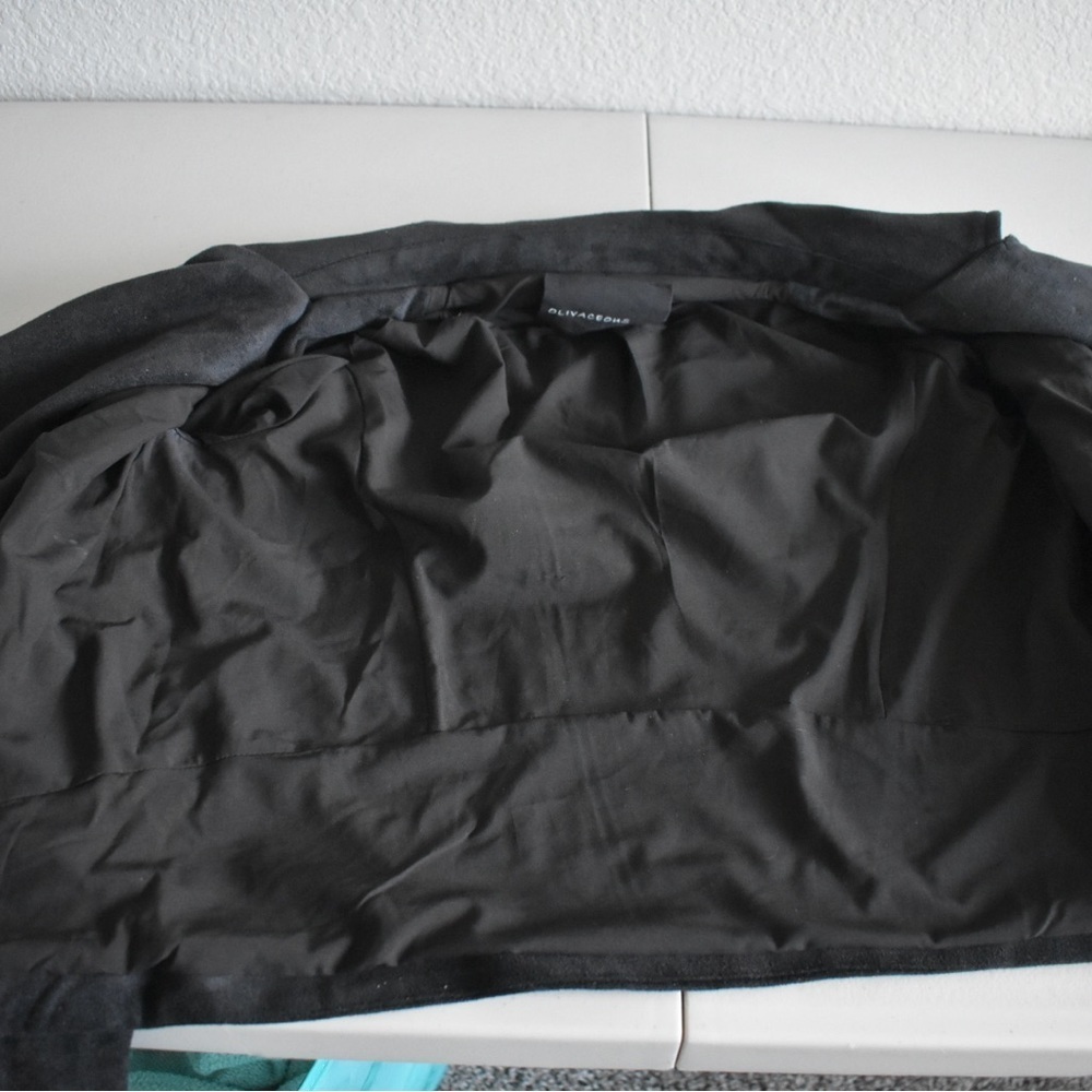 Olivaceous Black Faux Suede Lace Up Moto Jacket Women's Size M - Picture 5 of 10